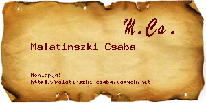 Malatinszki Csaba névjegykártya