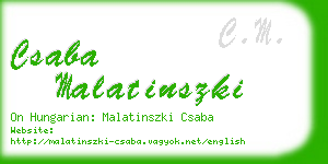 csaba malatinszki business card
